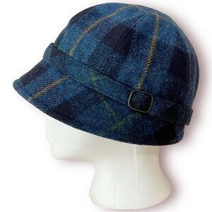 MUCROS WEAVERS Jaunty Women’s Flapper Cloche Hat Irish Wool Blue Tweed